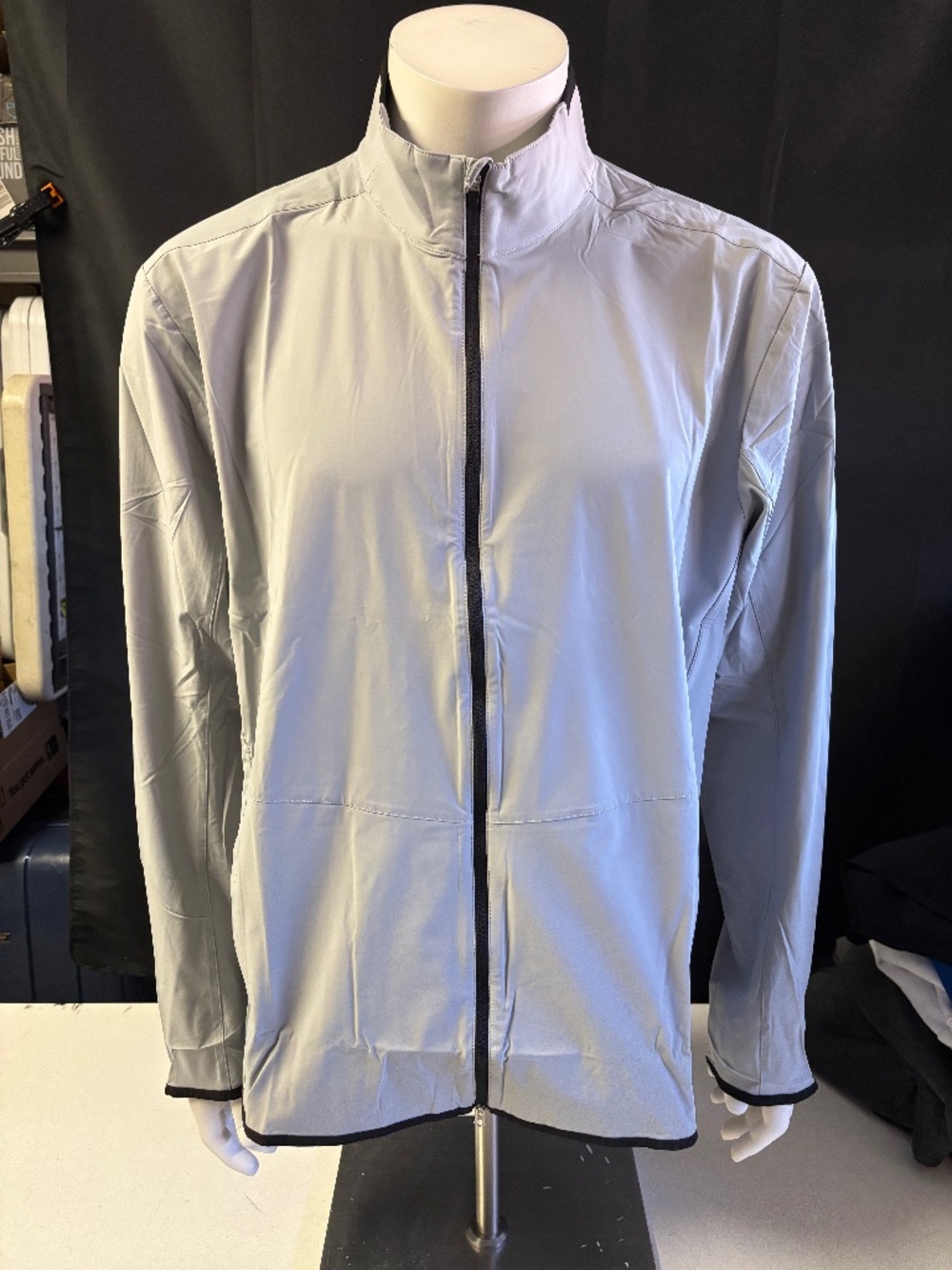 Men's Lightweight Full-Zip Shirt Jacket - Light Gray